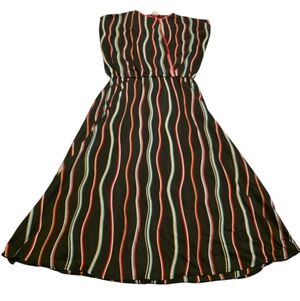 Ajax New York Vintage Wrap Top Shirt Waist Dress Piping Detail Size Smaĺl